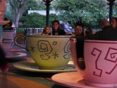 Minnie Mouse and Mom on the teacups